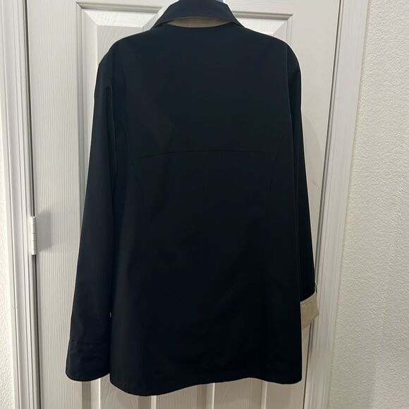 Jacket Raincoat Reversible Waterproof Natural Tan Beige Black Roll Up Sleeve - Picture 13 of 17